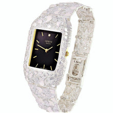 Load image into Gallery viewer, 925 Sterling Silver Nugget Link Geneve with Diamond Watch 7.5-8&quot; 47g - Jewelry Store by Erik Rayo
