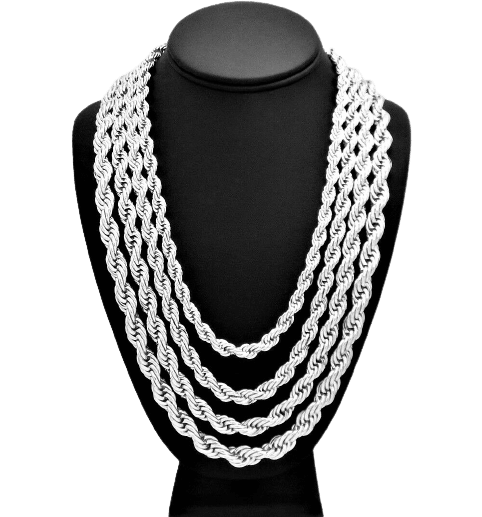 Stainless steel black rope chain necklace for men