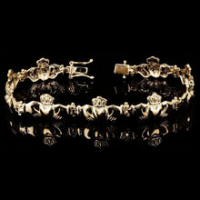 Load image into Gallery viewer, 10k Bracelet Queen of Hearts Gold Irish Claddagh Bracelet 7.5&quot; for Women - Jewelry Store by Erik Rayo
