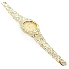Load image into Gallery viewer, 10k Mens Watch Yellow Gold Nugget Link Geneve Wrist Watch Adjustable 7-7.5&quot; 47 grams - Jewelry Store by Erik Rayo
