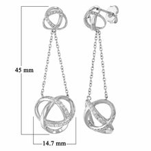 Load image into Gallery viewer, 10k White Gold 0.49ctw Diamond Pave Love Knot Dangle Earrings 1.75&quot; - ErikRayo.com
