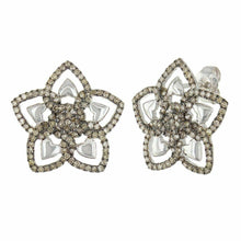 Load image into Gallery viewer, 10k White Gold Flower Earrings - Jewelry Store by Erik Rayo
