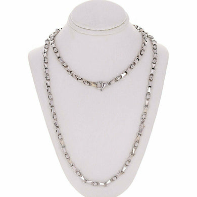 10k White Gold Handmade Fashion Link Necklace 20 inch - Jewelry Store by Erik Rayo