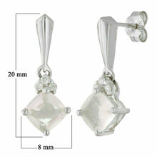 Load image into Gallery viewer, 10k White Gold Rose Quartz &amp; Diamond Accent Dangle Earrings - Jewelry Store by Erik Rayo
