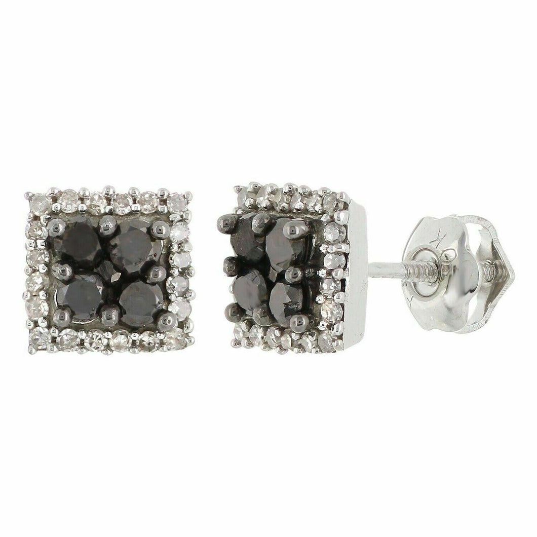 10k White Gold Square Earrings - Jewelry Store by Erik Rayo