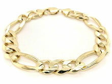 Load image into Gallery viewer, 10k Yellow Gold Figaro Link Chain Bracelet 8&quot; 12.7mm 38 grams - ErikRayo.com
