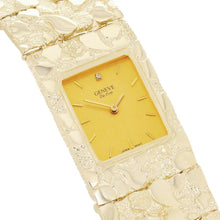 Load image into Gallery viewer, 10k Yellow Gold Nugget Wrist Watch Geneve Diamond Watch 8&quot; 92 grams - Jewelry Store by Erik Rayo

