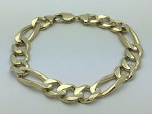 Load image into Gallery viewer, 10k Yellow Gold Solid Figaro Bracelet Link Chain 9.25&quot; 12.7mm 43.2 grams - ErikRayo.com
