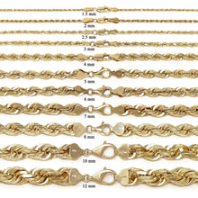 Load image into Gallery viewer, 14K Collares Necklace Cadenas De Cuerda Torzal De Oro Real Puro Solida Para Hombres Mujeres Ninos - ErikRayo.com
