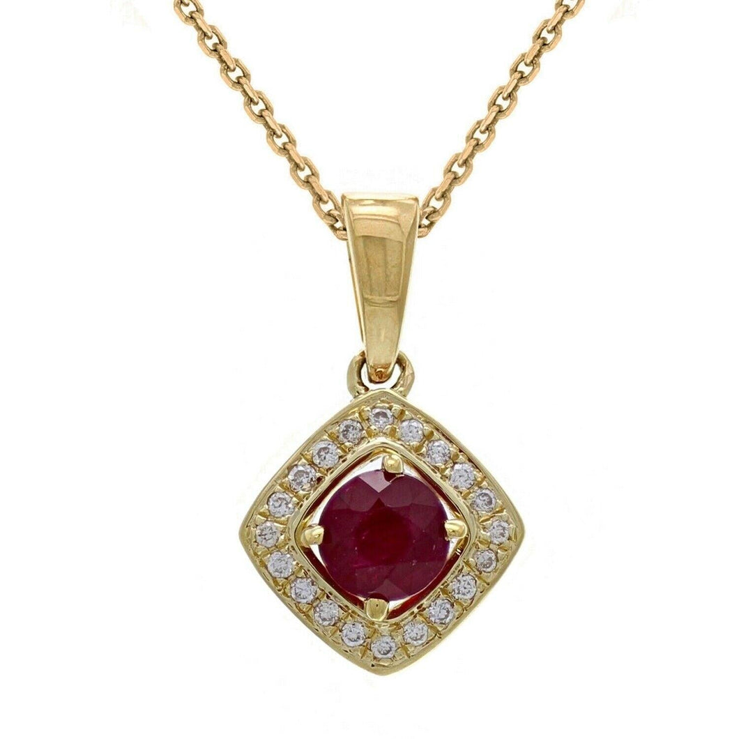 14k Gold Ruby & Diamond Drop Pendant - Jewelry Store by Erik Rayo