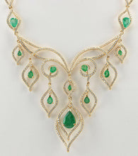 Load image into Gallery viewer, 14K Natural Emerald Necklace - Jewelry Store by Erik Rayo
