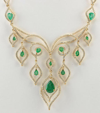 14K Natural Emerald Necklace - Jewelry Store by Erik Rayo