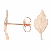 Load image into Gallery viewer, 14k Rose Gold Bright Polished Leaf Stud Earrings - ErikRayo.com
