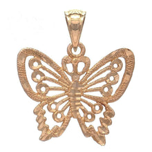 Load image into Gallery viewer, 14k Rose Gold Solid Diamond Cut Butterfly Charm Pendant - Jewelry Store by Erik Rayo
