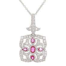 Load image into Gallery viewer, 14k Ruby &amp; Diamond Antique Style Necklace - ErikRayo.com
