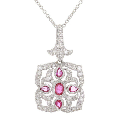 14k Ruby & Diamond Antique Style Necklace - Jewelry Store by Erik Rayo