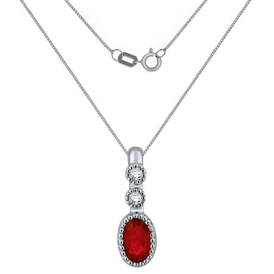 14k Ruby & Diamond Triple Drop Necklace - Jewelry Store by Erik Rayo