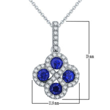 Load image into Gallery viewer, 14k Sapphire &amp; Diamond Flower Necklace - Jewelry Store by Erik Rayo
