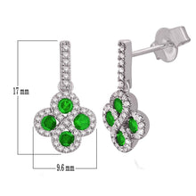 Load image into Gallery viewer, 14k White Gold 0.30ctw Emerald and Diamond Dangle Drop Earrings - Jewelry Store by Erik Rayo
