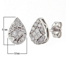 Load image into Gallery viewer, 14k White Gold 0.35ctw Diamond Pear Shaped Cluster Stud Earrings - ErikRayo.com
