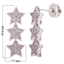 Load image into Gallery viewer, 14k White Gold 0.3ctw Diamond Stars Drop Earrings - Jewelry Store by Erik Rayo
