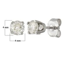 Load image into Gallery viewer, 14k White Gold 0.50ctw Round Brilliant Cut Diamond Solitaire Stud Earrings - Jewelry Store by Erik Rayo
