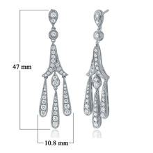 Load image into Gallery viewer, 14k White Gold 1.25ctw Diamond Vintage Chandelier Duster Dangle Fringe Earrings - Jewelry Store by Erik Rayo
