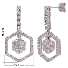 Load image into Gallery viewer, 14k White Gold 1.65ctw Diamond Dangling Cluster Drop Earrings - Jewelry Store by Erik Rayo
