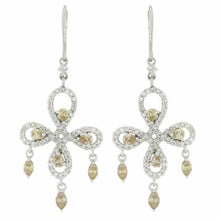 Load image into Gallery viewer, 14k White Gold 2.45ctw Champagne &amp; White Diamond Chandelier Dangle Earrings - Jewelry Store by Erik Rayo
