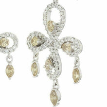 Load image into Gallery viewer, 14k White Gold 2.45ctw Champagne &amp; White Diamond Chandelier Dangle Earrings - Jewelry Store by Erik Rayo
