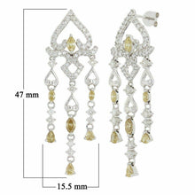 Load image into Gallery viewer, 14k White Gold 3.09ctw Champagne &amp; White Diamond Drip Chandelier Earrings - Jewelry Store by Erik Rayo
