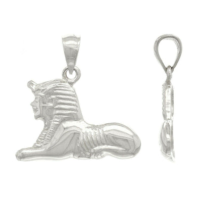 14k White Gold Ancient Egypt The Sphinx Charm Pendant - Jewelry Store by Erik Rayo