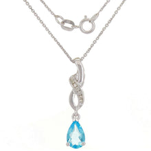 Load image into Gallery viewer, 14k White Gold Blue Topaz &amp; Diamond Necklace - Jewelry Store by Erik Rayo
