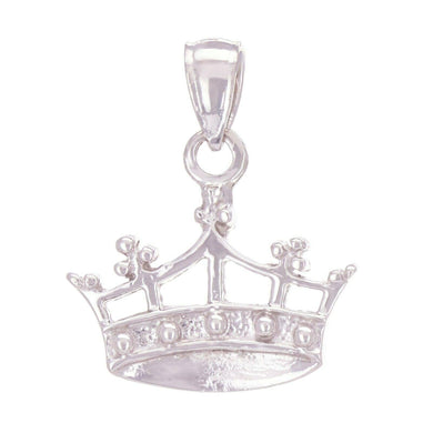 14k White Gold Kings Crown Charm Pendant - Jewelry Store by Erik Rayo