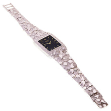 Load image into Gallery viewer, 14k White Gold Nugget Wrist Band Geneve Diamond Watch 7.5&quot;-8&quot; - Jewelry Store by Erik Rayo
