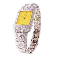 Load image into Gallery viewer, 14k White Gold Nugget Wrist Band Geneve Diamond Watch 8.5&quot; - Jewelry Store by Erik Rayo
