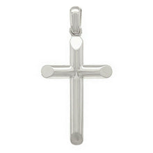Load image into Gallery viewer, 14k White Gold Solid Cross Religious Charm Pendant - ErikRayo.com
