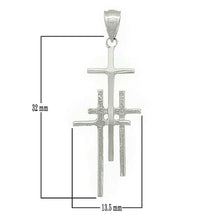 Load image into Gallery viewer, 14k White Gold Solid Religious Calvary 3 Cross Charm Pendant - Jewelry Store by Erik Rayo
