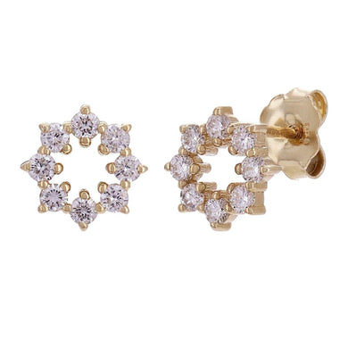 14k Yellow Gold 0.41ctw Diamond Starburst Stud Earrings - Jewelry Store by Erik Rayo