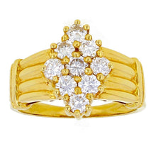 Load image into Gallery viewer, 14k Yellow Gold 0.99ctw Diamond Marquise Cluster Scalloped Ring Size 7 - Jewelry Store by Erik Rayo
