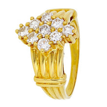 Load image into Gallery viewer, 14k Yellow Gold 0.99ctw Diamond Marquise Cluster Scalloped Ring Size 7 - Jewelry Store by Erik Rayo
