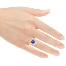 Load image into Gallery viewer, 14k Yellow Gold 1.59ctw Tanzanite &amp; Diamond Pyramid Cocktail Ring Size 8 - Jewelry Store by Erik Rayo
