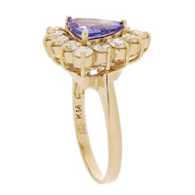 Load image into Gallery viewer, 14k Yellow Gold 1.59ctw Tanzanite &amp; Diamond Pyramid Cocktail Ring Size 8 - Jewelry Store by Erik Rayo
