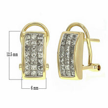 Load image into Gallery viewer, 14k Yellow Gold 2.40ctw Diamond Triple Row Curved Rectangle Drop Earrings - ErikRayo.com
