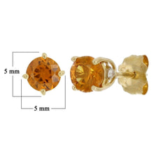 Load image into Gallery viewer, 14k Yellow Gold Citrine &amp; Diamond Accent Stud Earrings - ErikRayo.com
