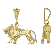 Load image into Gallery viewer, 14k Yellow Gold Diamond Cut Lion Charm Pendant - ErikRayo.com
