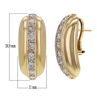 14k Yellow Gold Diamond Dome Scalloped Shell Huggie Earrings - Jewelry Store by Erik Rayo