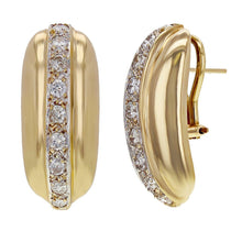 Load image into Gallery viewer, 14k Yellow Gold Diamond Dome Scalloped Shell Huggie Earrings - Jewelry Store by Erik Rayo
