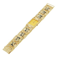 Load image into Gallery viewer, 14k Yellow Gold Horse Shoe Black Onyx Bracelet Geneve Diamond Watch 7.5&quot; 80.7g - ErikRayo.com
