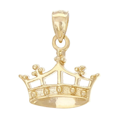 14k Yellow Gold Kings Crown Charm Pendant - Jewelry Store by Erik Rayo